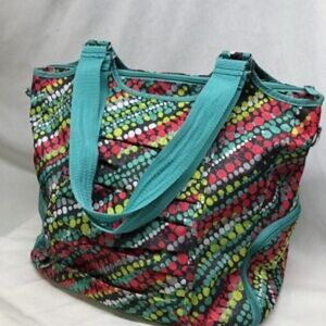 ****Thirty-One 31 Large Multicolor Dot Pattern TOTE bag.  Picnic Swim